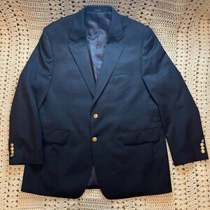 Chaps Classic 100% Wool Navy Blue Blazer/Sport Coat Size 44 Regular